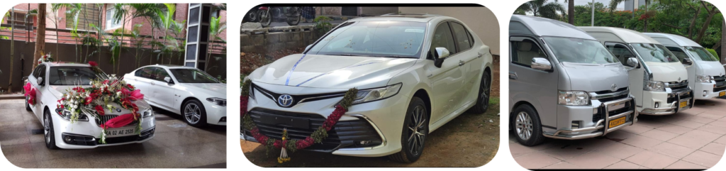 Luxury car for rent in bangalore with driver for wedding