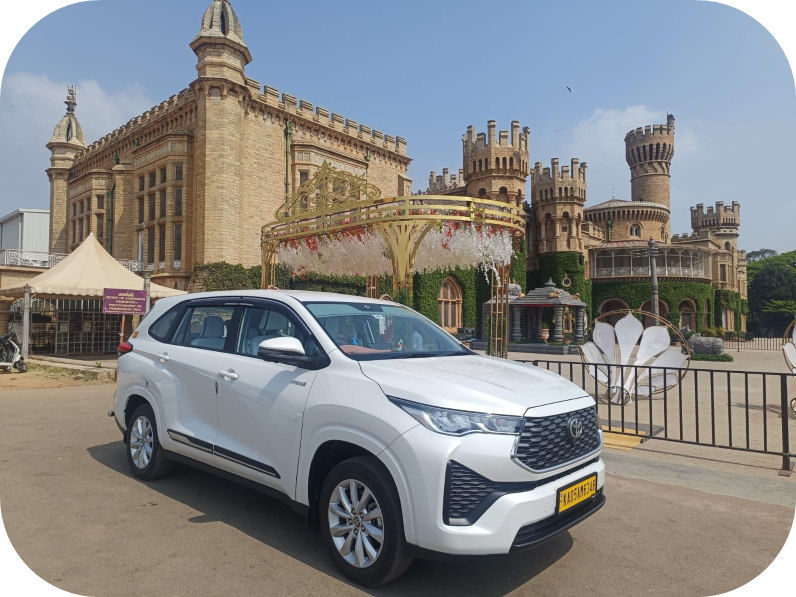 innova hycross wedding car rental bangalore with driver services at best price for outstation or local use